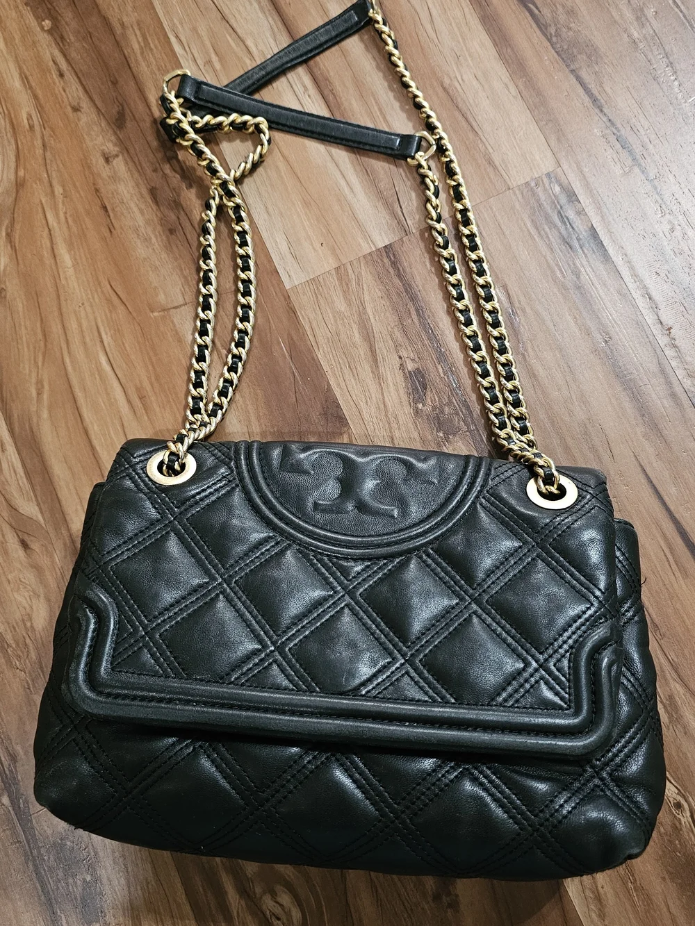 Tory Burch Black Quilted Leather Chain-Handle Shoulder Bag